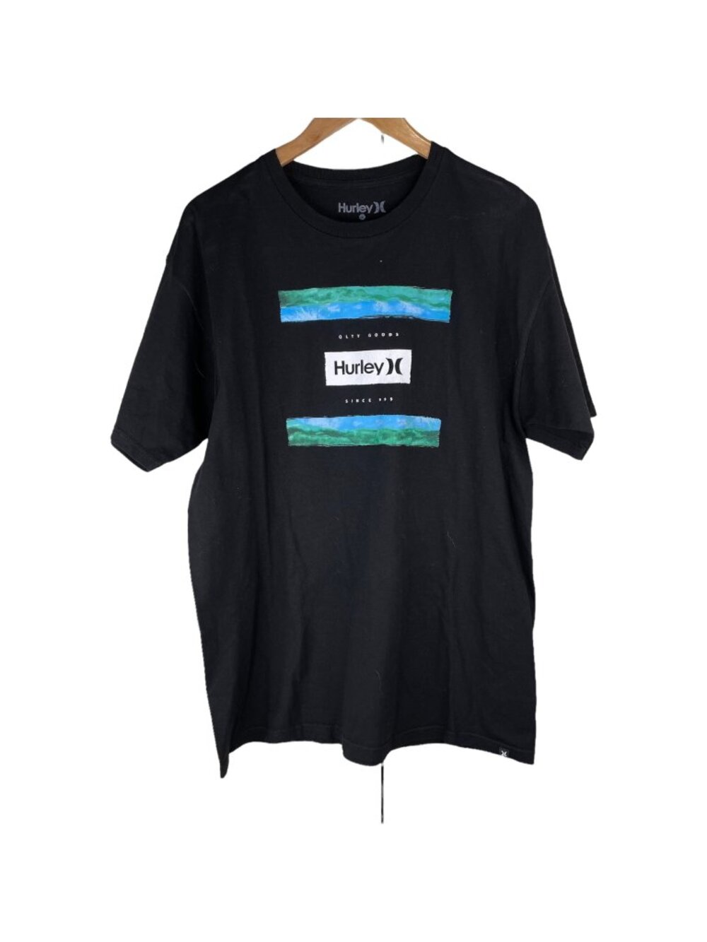 Hurley Tshirt Size Large QLTY Goods Graphic Short Sleeve Crewneck Pullover Black